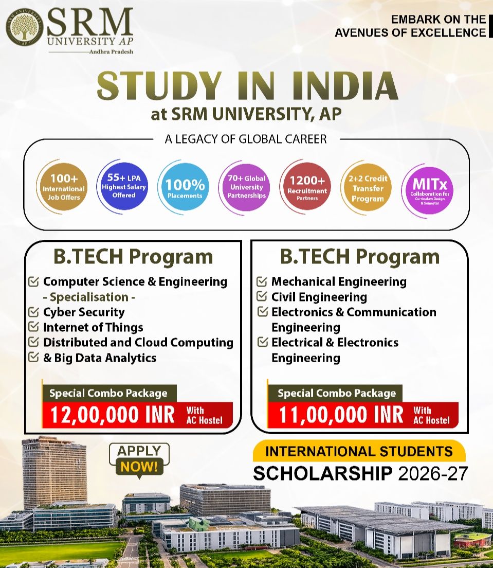 Rajendra Chaudhary Facebook ad: Study in India at SRM University, AP