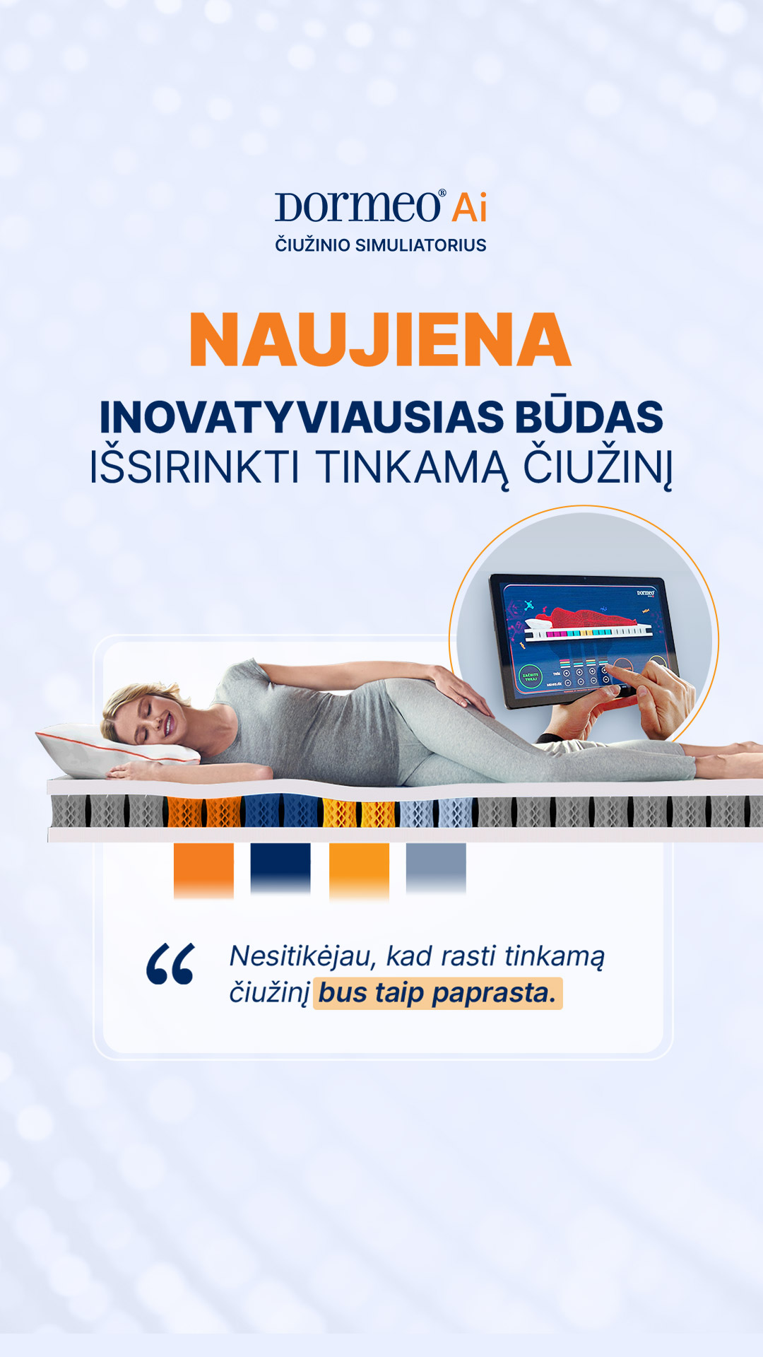 Dormeo LT Facebook ad