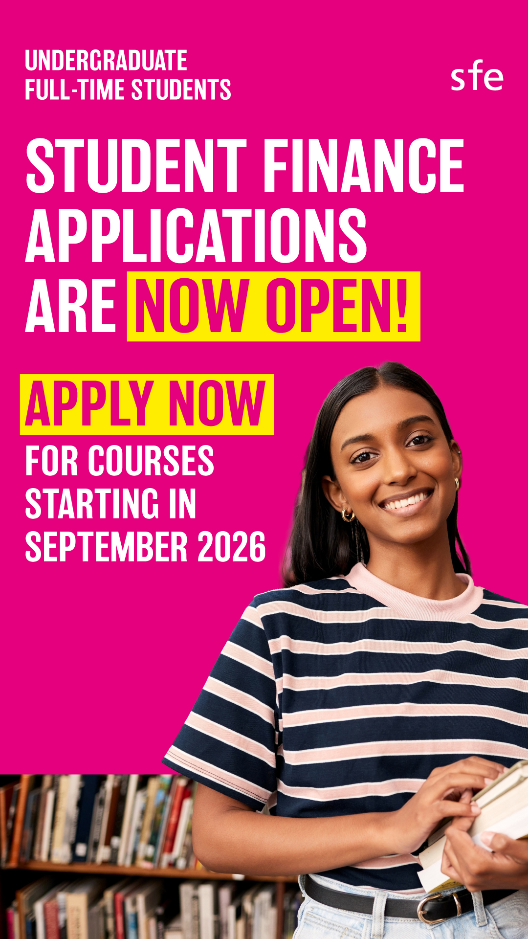 Student Finance England Facebook ad: Apply today and get your funding in place for the start of…