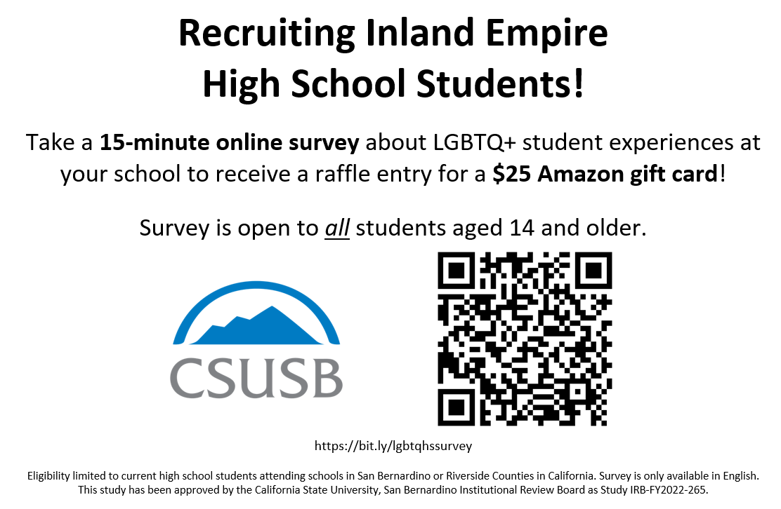 LGBTQ High School Survey Facebook ad from Sep 12, 2022