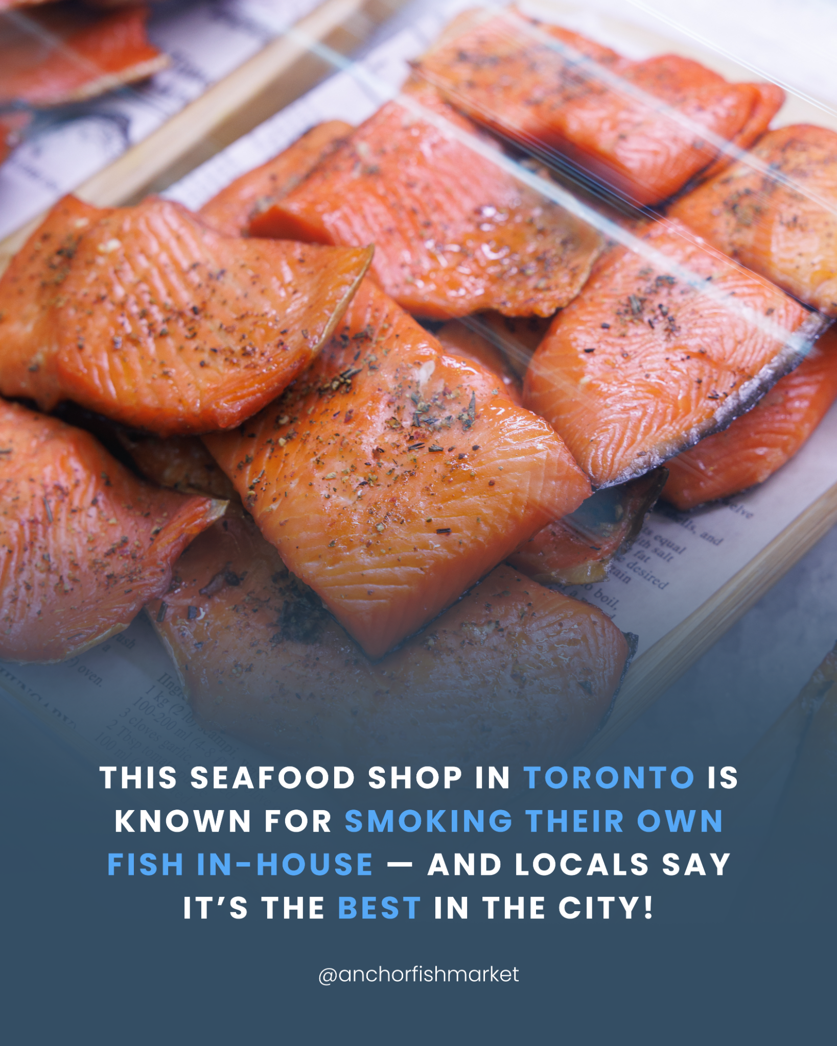 Anchor Fish Market Facebook ad: Looking for fresh fish in Toronto? Order with us today…