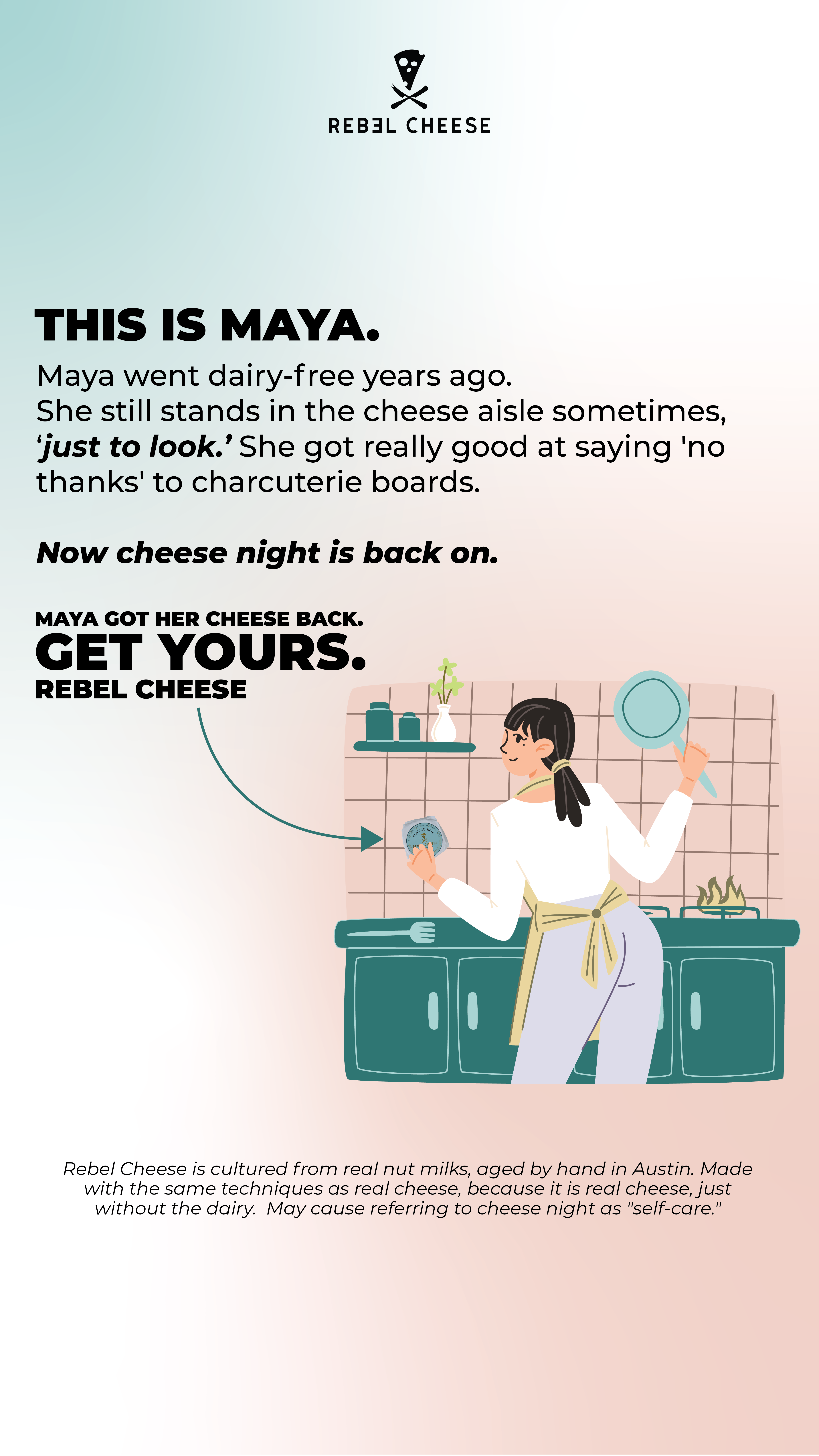 Rebel Cheese Facebook ad