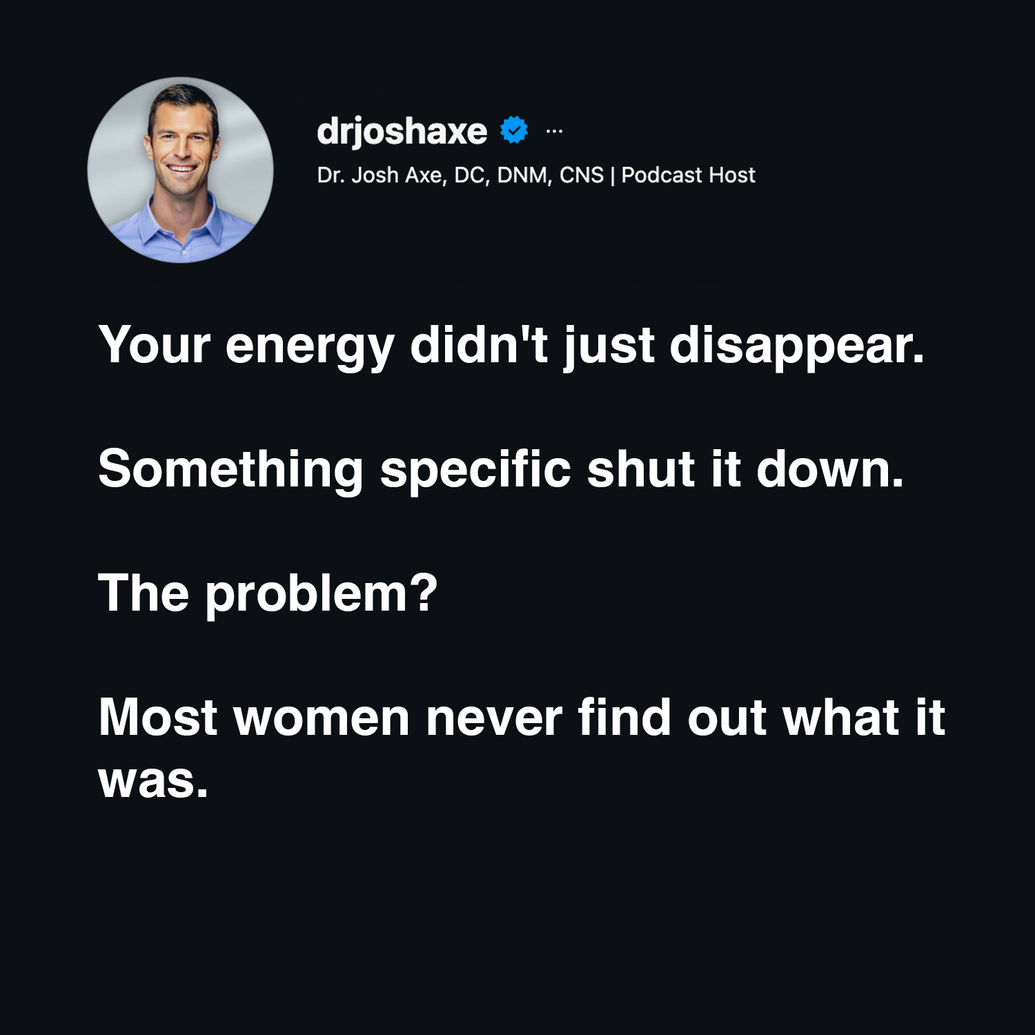 Dr. Josh Axe Facebook ad
