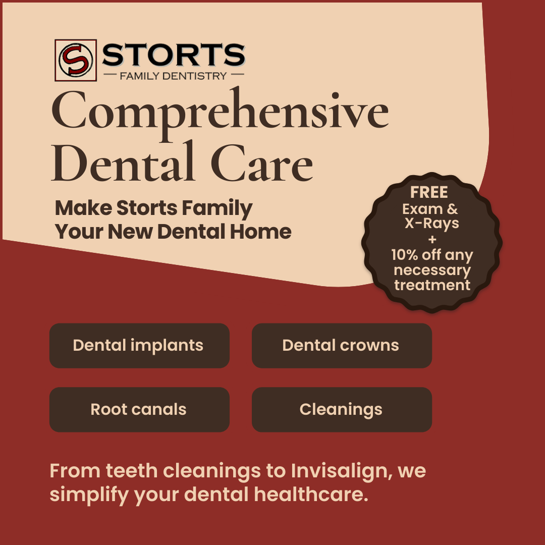 Storts Family Dentistry Facebook ad: Free Exam and X-Rays for New Patients