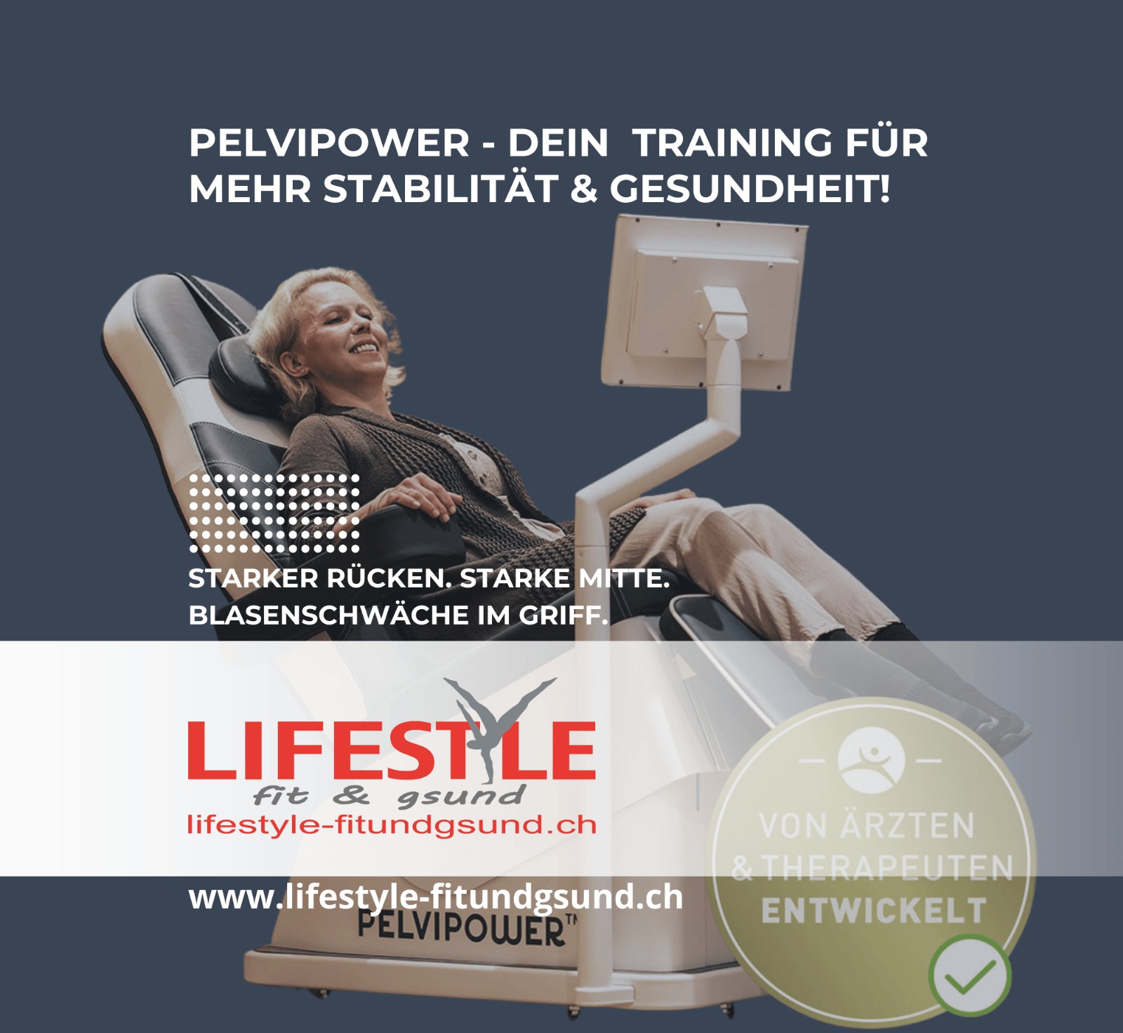 Lifestyle Fitundgsund Facebook ad: Effektives Beckenboden-Training