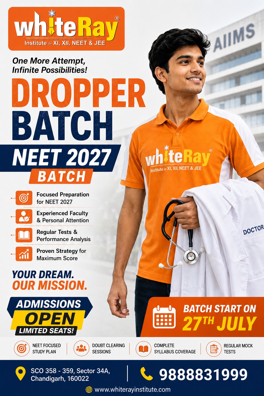 WhiteRay Institute - NEET Coaching In Chandigarh Facebook ad