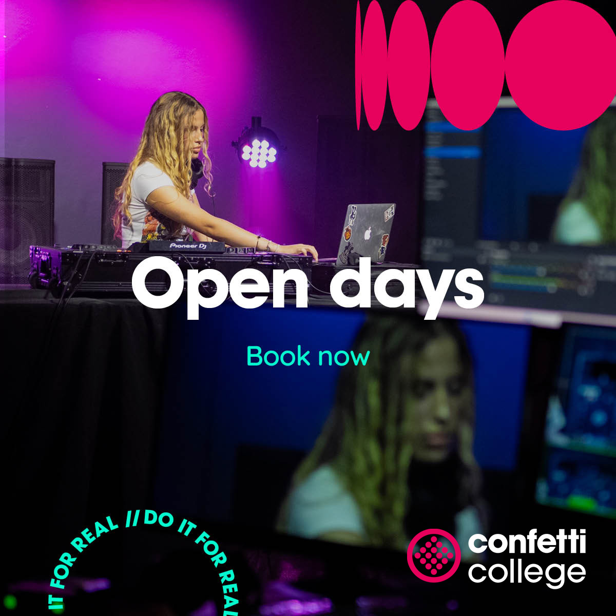 Confetti College Facebook ad: Build real skills for creative careers at Confetti…