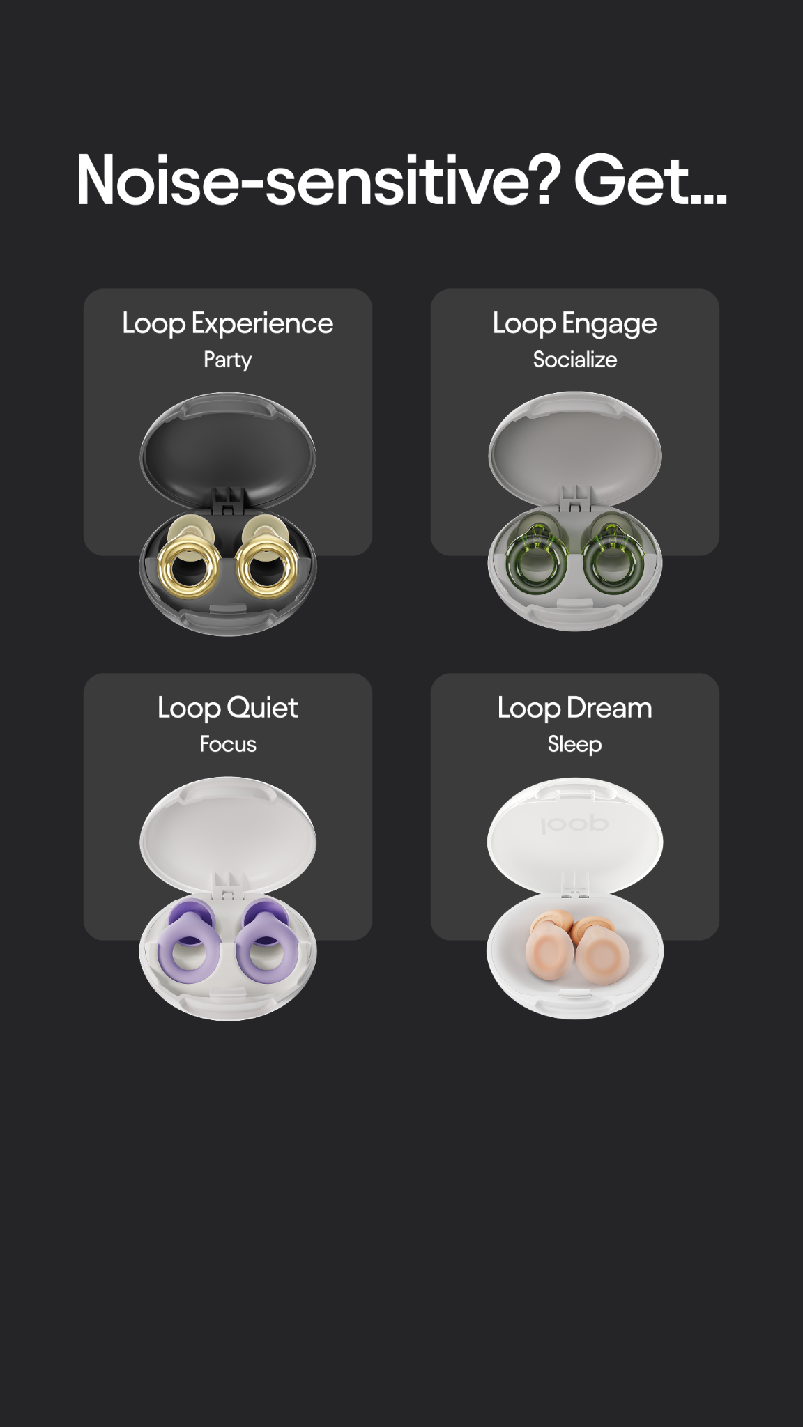 Loop Facebook ad: Earplugs for every occasion