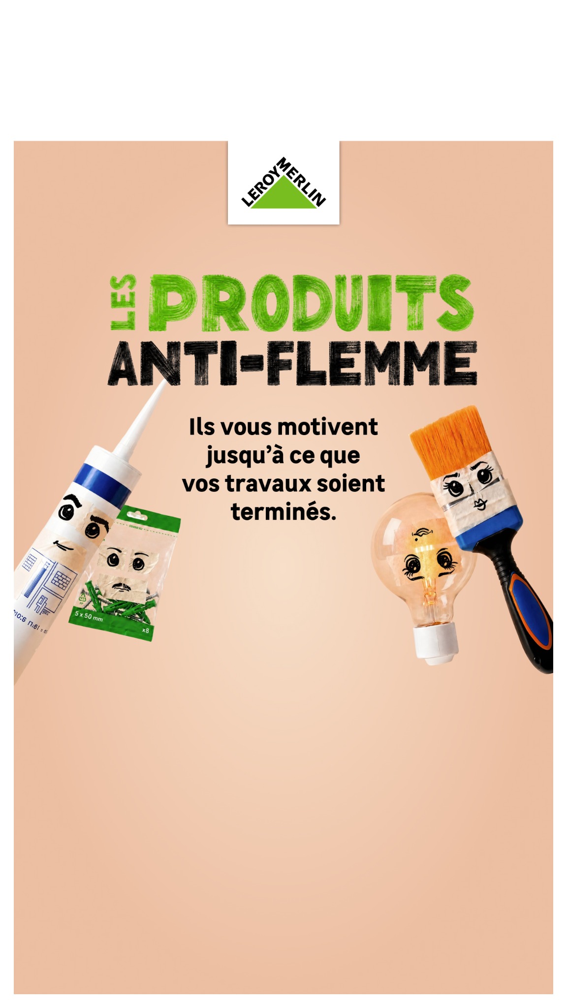 LEROY MERLIN Facebook ad: Ciao la flemme!