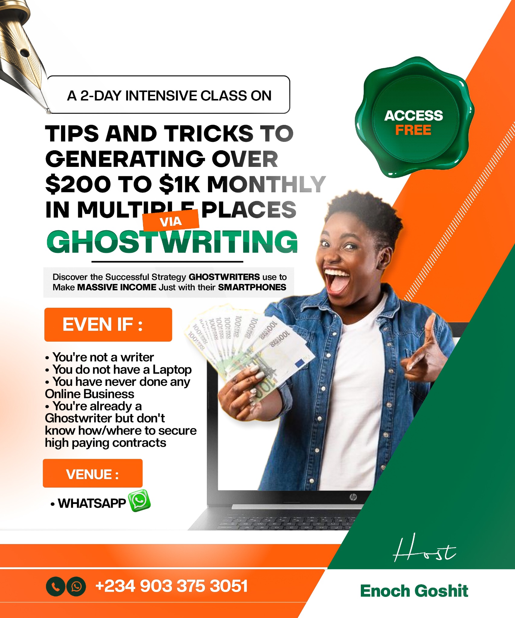 Ghostwriting 22 Facebook ad: Write and paid in dollars just for writing simple articles