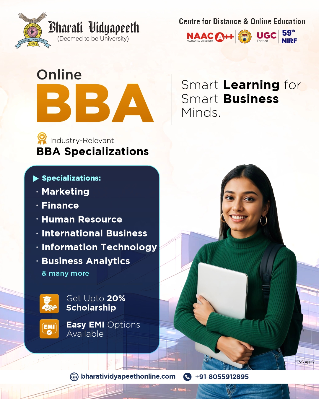 Bharati Vidyapeeth Center for Distance & Online Education Facebook ad