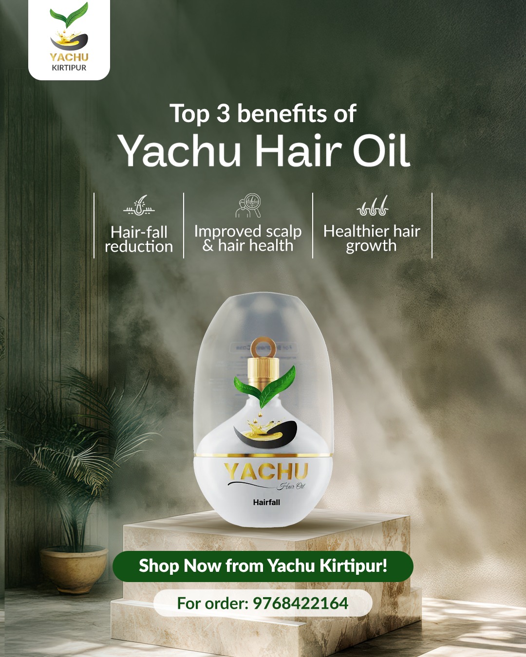 Yachu Hair Oil Kirtipur Facebook ad: Looking for a natural fix for hair-fall?