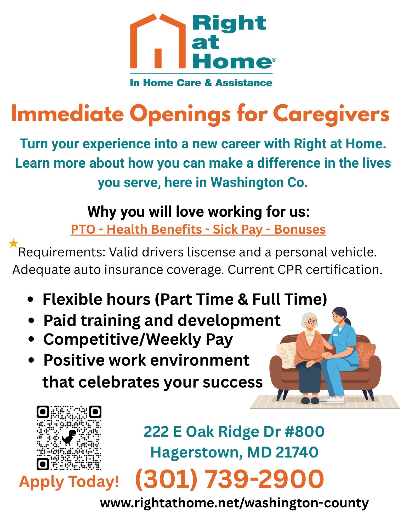Right at Home of Washington County Facebook ad: Right at Home Washington County