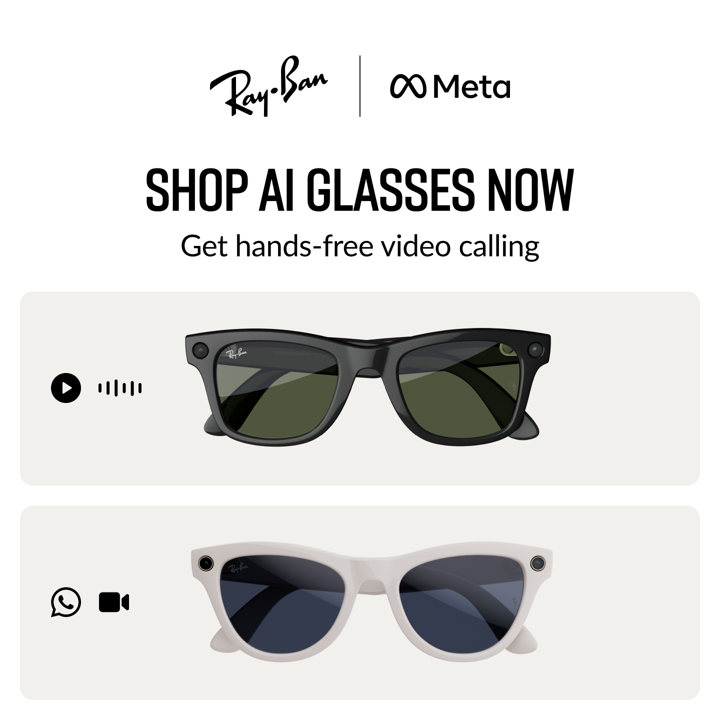 Ray-Ban Meta Facebook ad