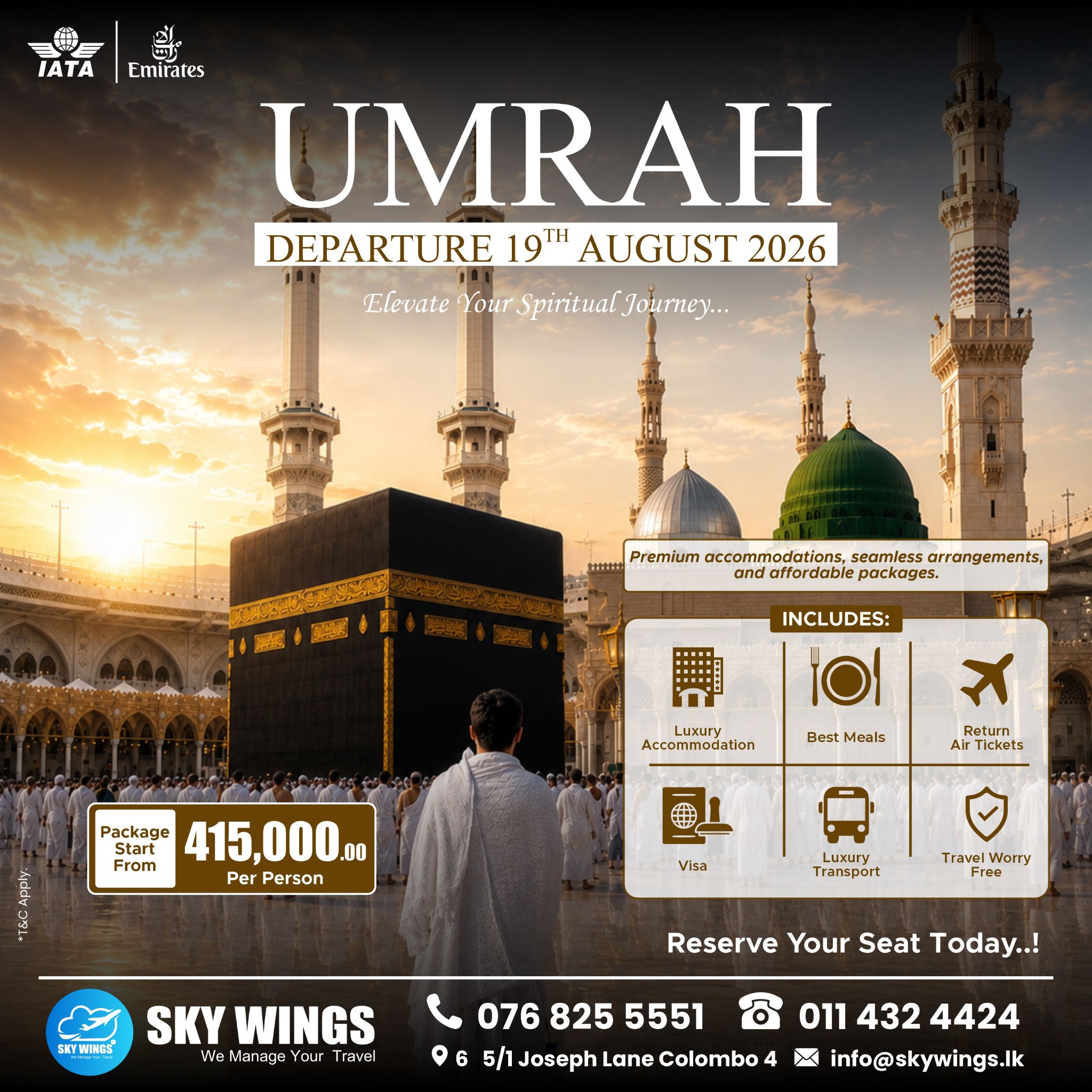 Skywings Umrah Facebook ad: Chat with us
