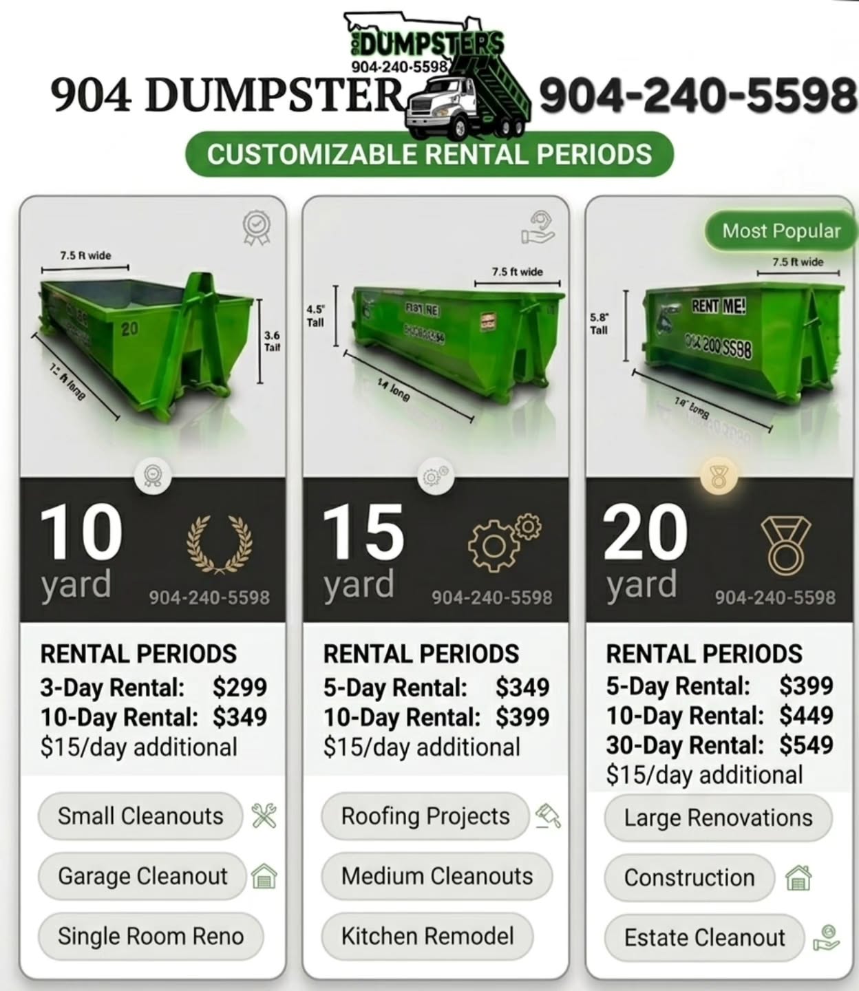 904 Dumpster - Dumpster Rental Jacksonville Facebook ad