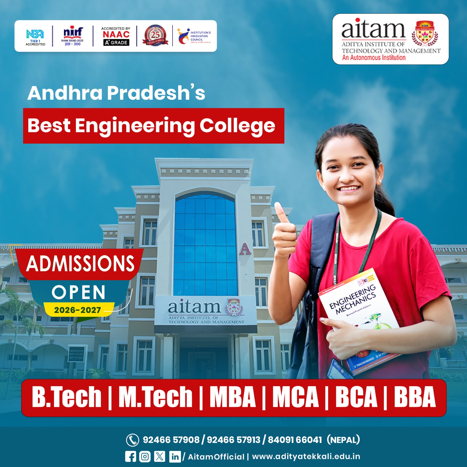 AITAM, Tekkali Facebook ad from May 28, 2026
