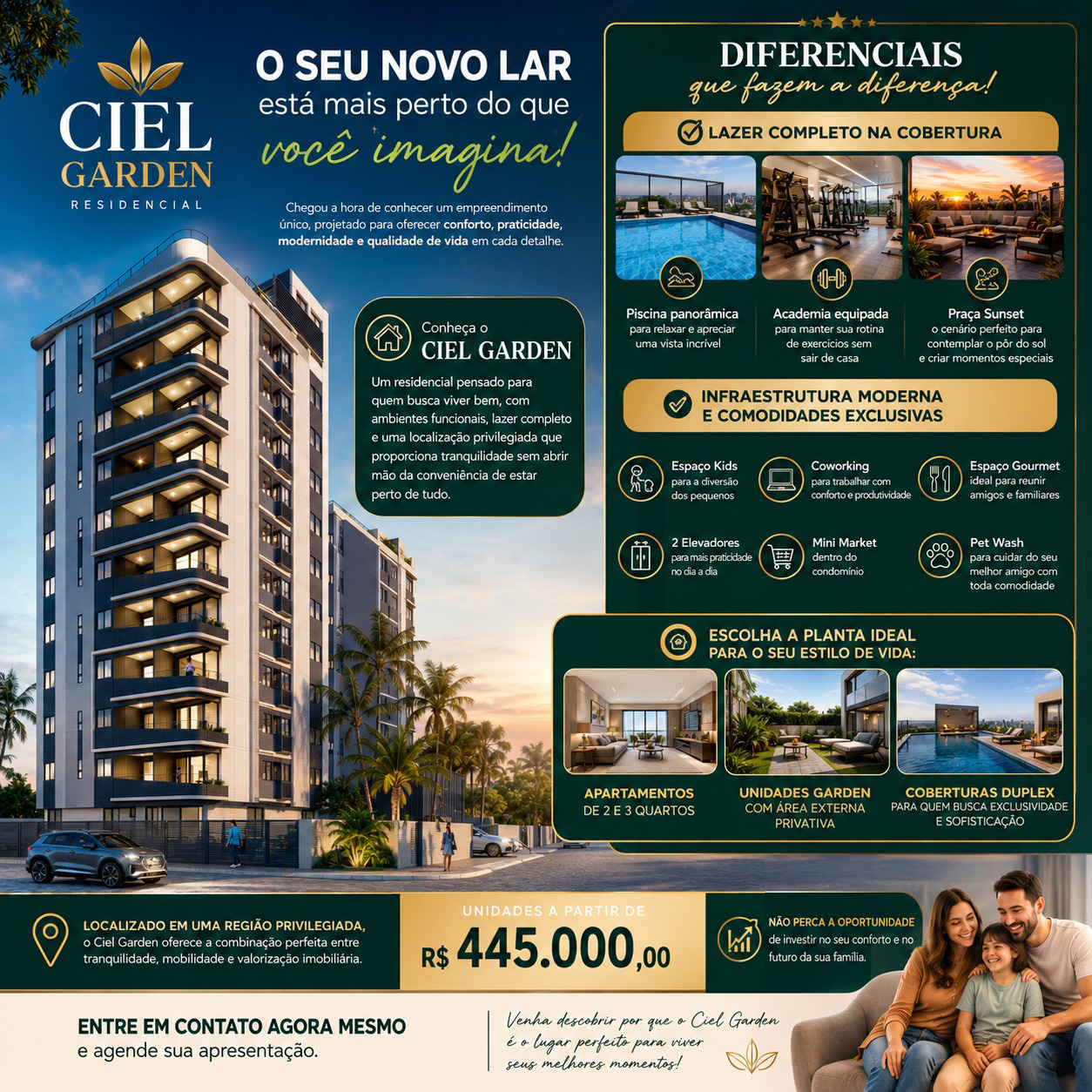 Ciel Engenharia Facebook ad: Chegou a hora de conhecer um empreendimento único…