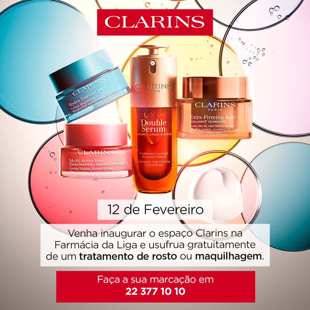 Clarins Facebook ad: A sua pele tem encontro marcado connosco!