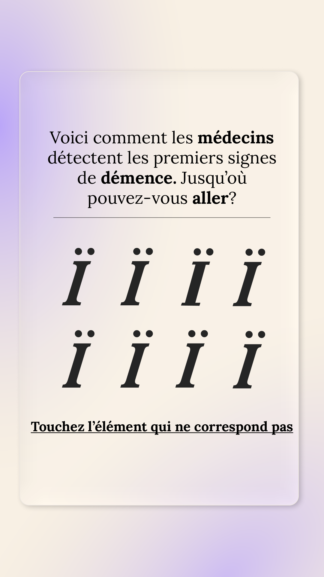 International Brain Test Facebook ad