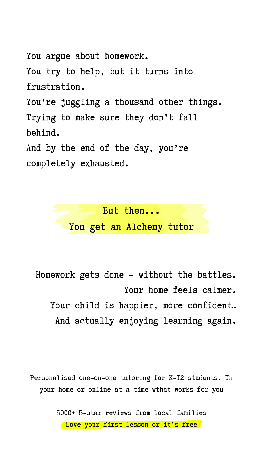 Alchemy Tuition Facebook ad