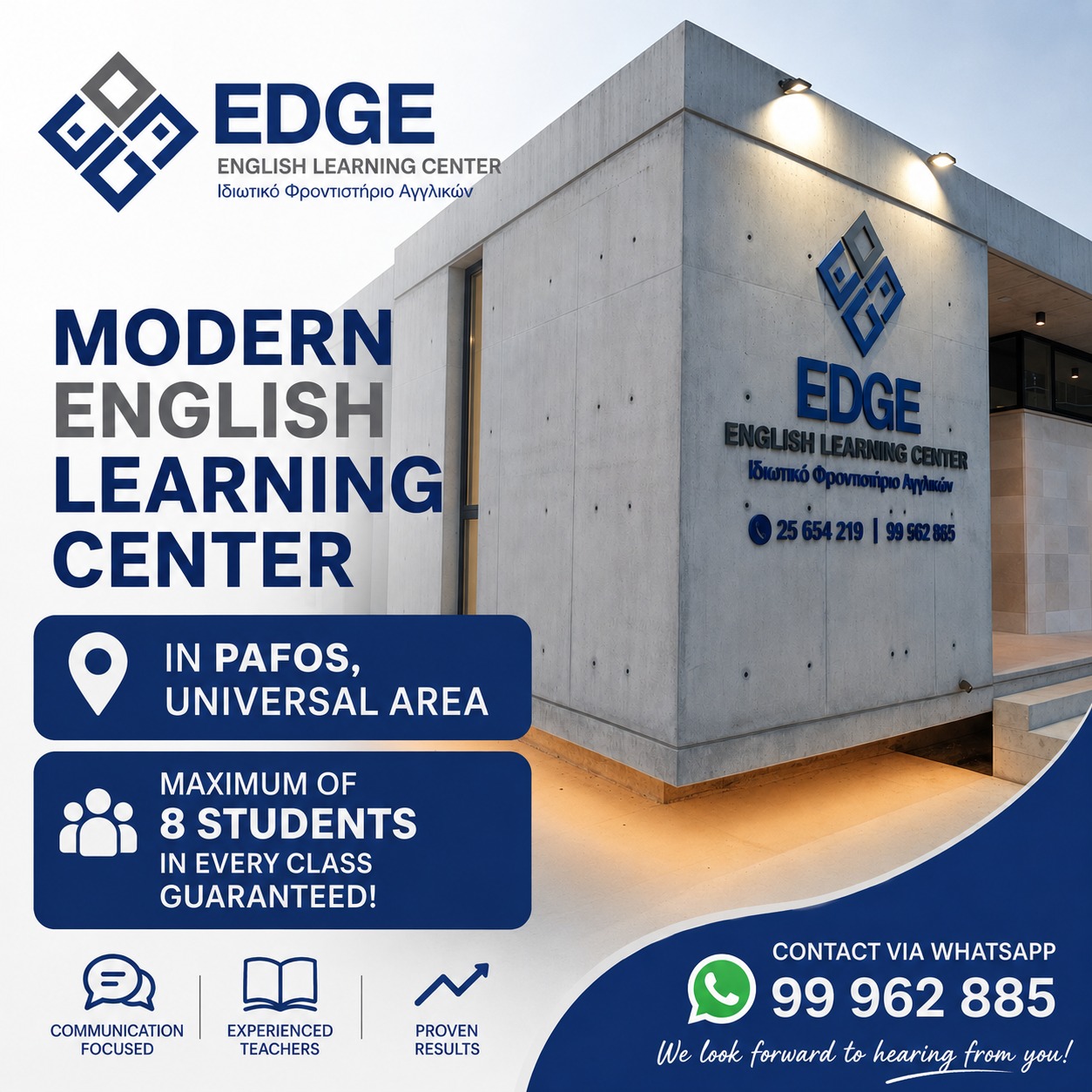EDGE - English Learning Center Facebook ad from Jul 8, 2026