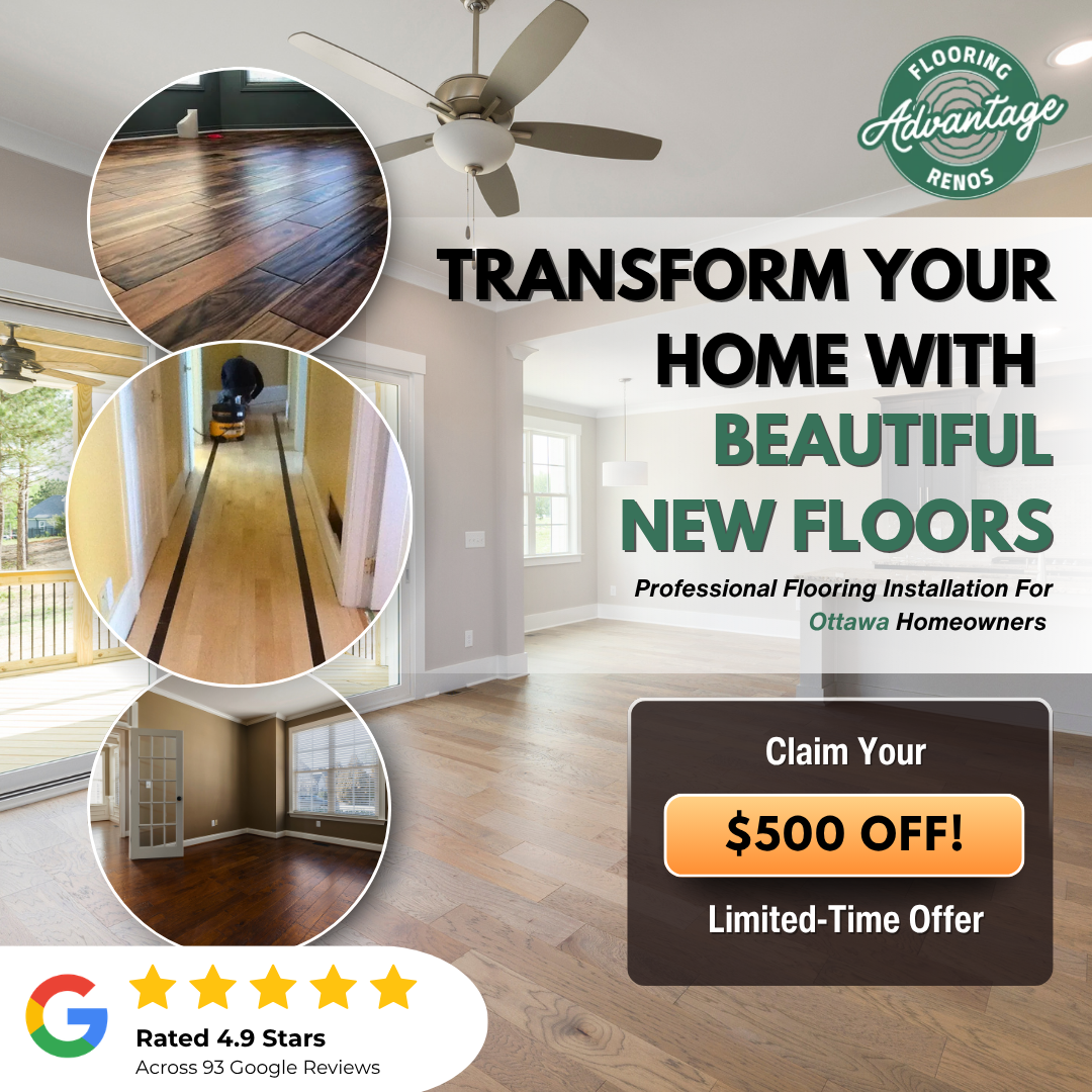 Advantage Flooring Facebook ad: Transform Your Home With Beautiful New Floors