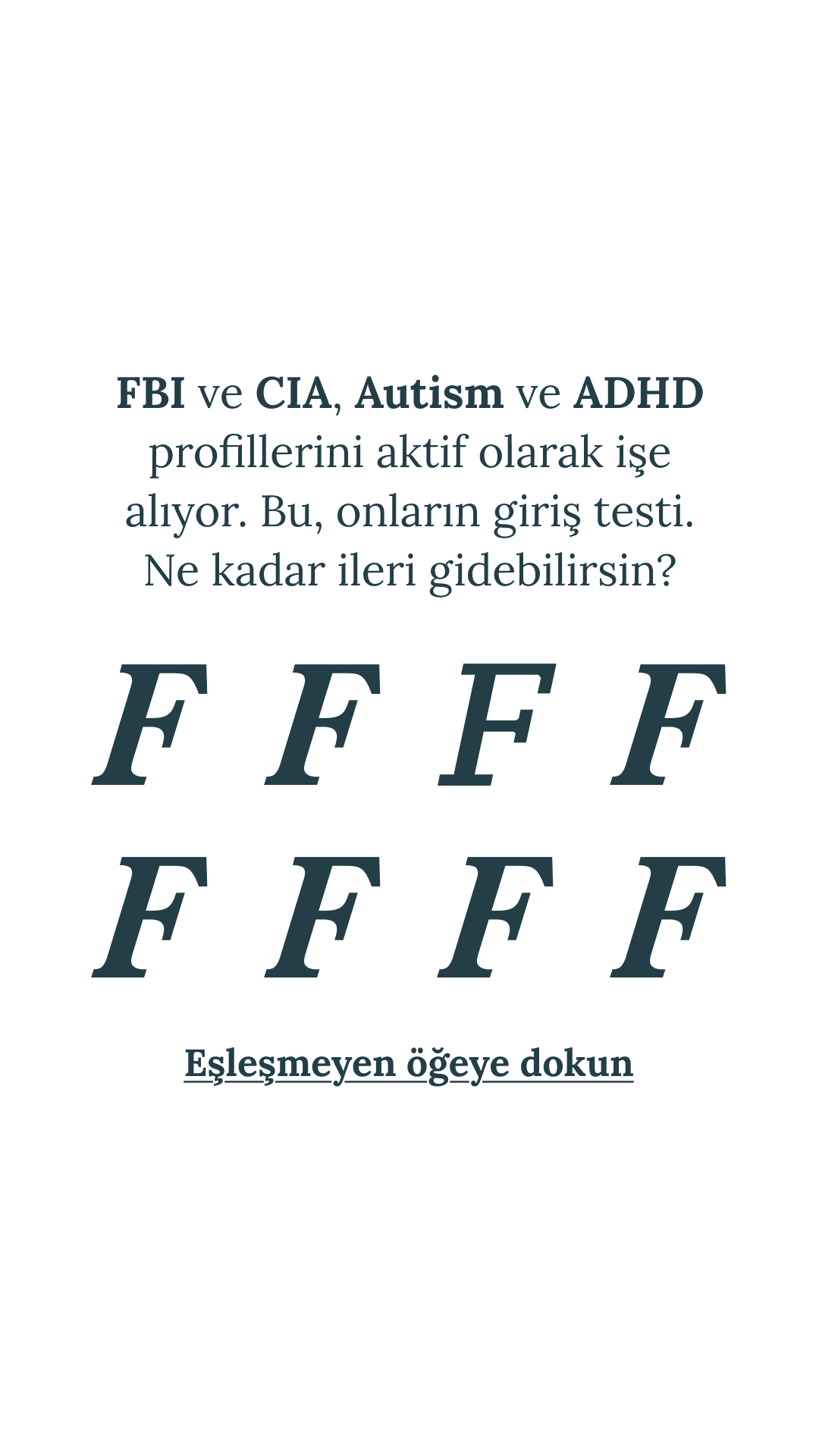 International Brain Test Facebook ad