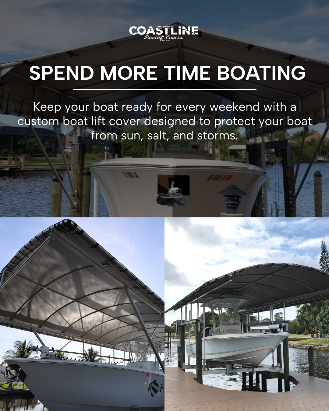 Coastline Boatlift Covers Facebook ad from Dec 31, 2025