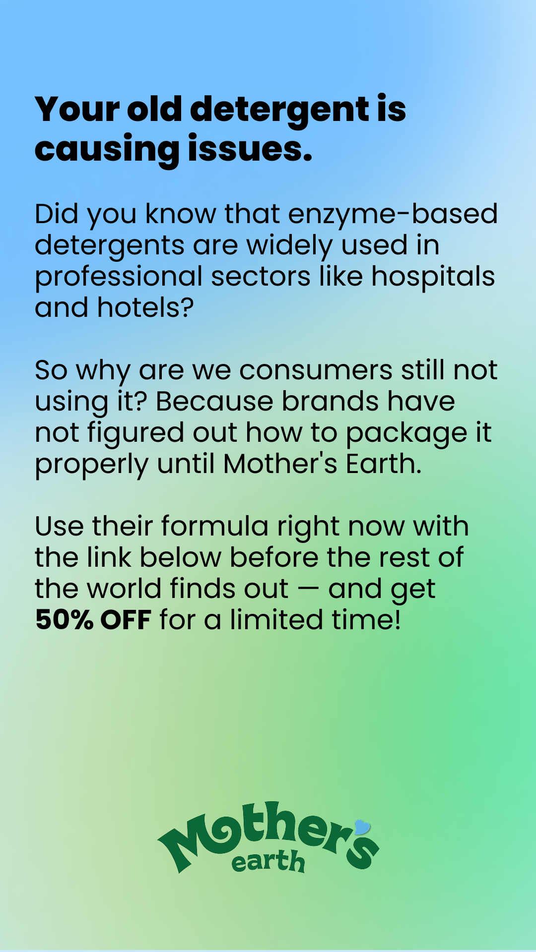 Mothers Earth Facebook ad