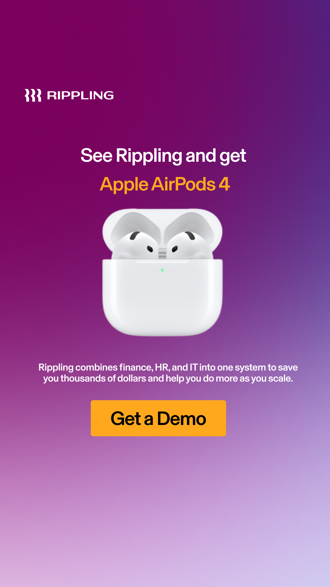 Rippling Facebook ad