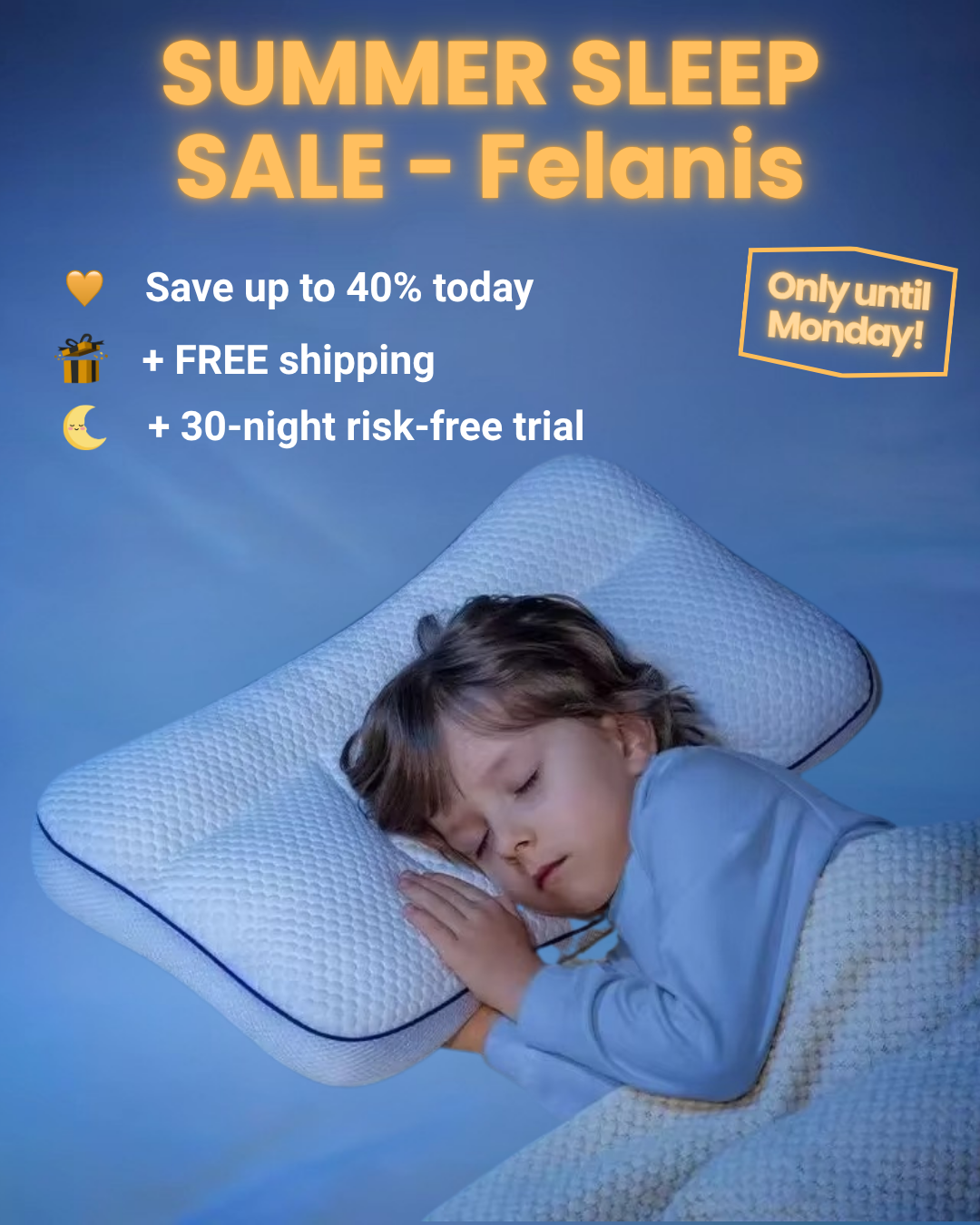 Felanis Facebook ad: Lunora, Ergonomic Kids' Pillow