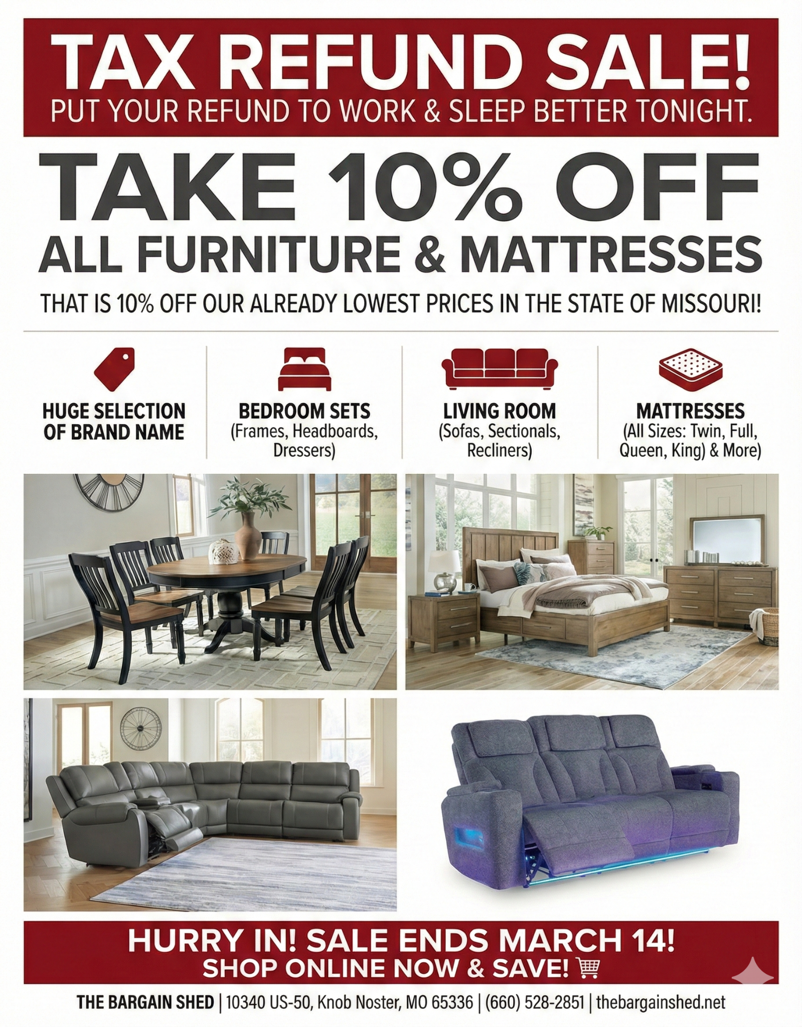 The Bargain Shed Facebook ad from Feb 11, 2026