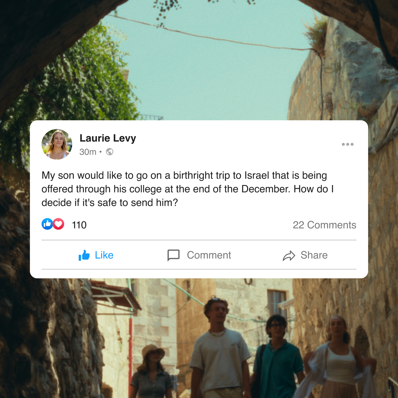 Taglit-Birthright Israel Facebook ad