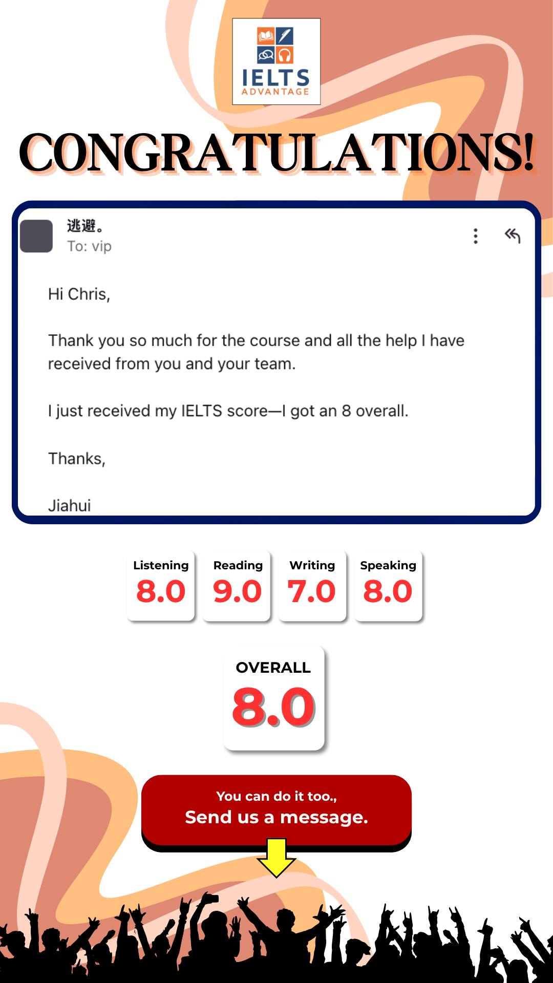 IELTS Advantage Facebook ad: Don't miss out!