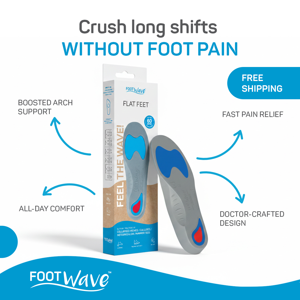 FootWave - dynamic insoles & customizable orthotics Facebook ad