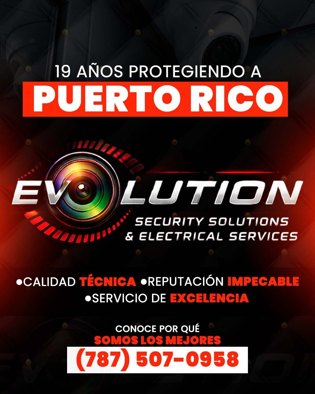 Evolution Security Solutions Facebook ad: Síguenos y conócenos