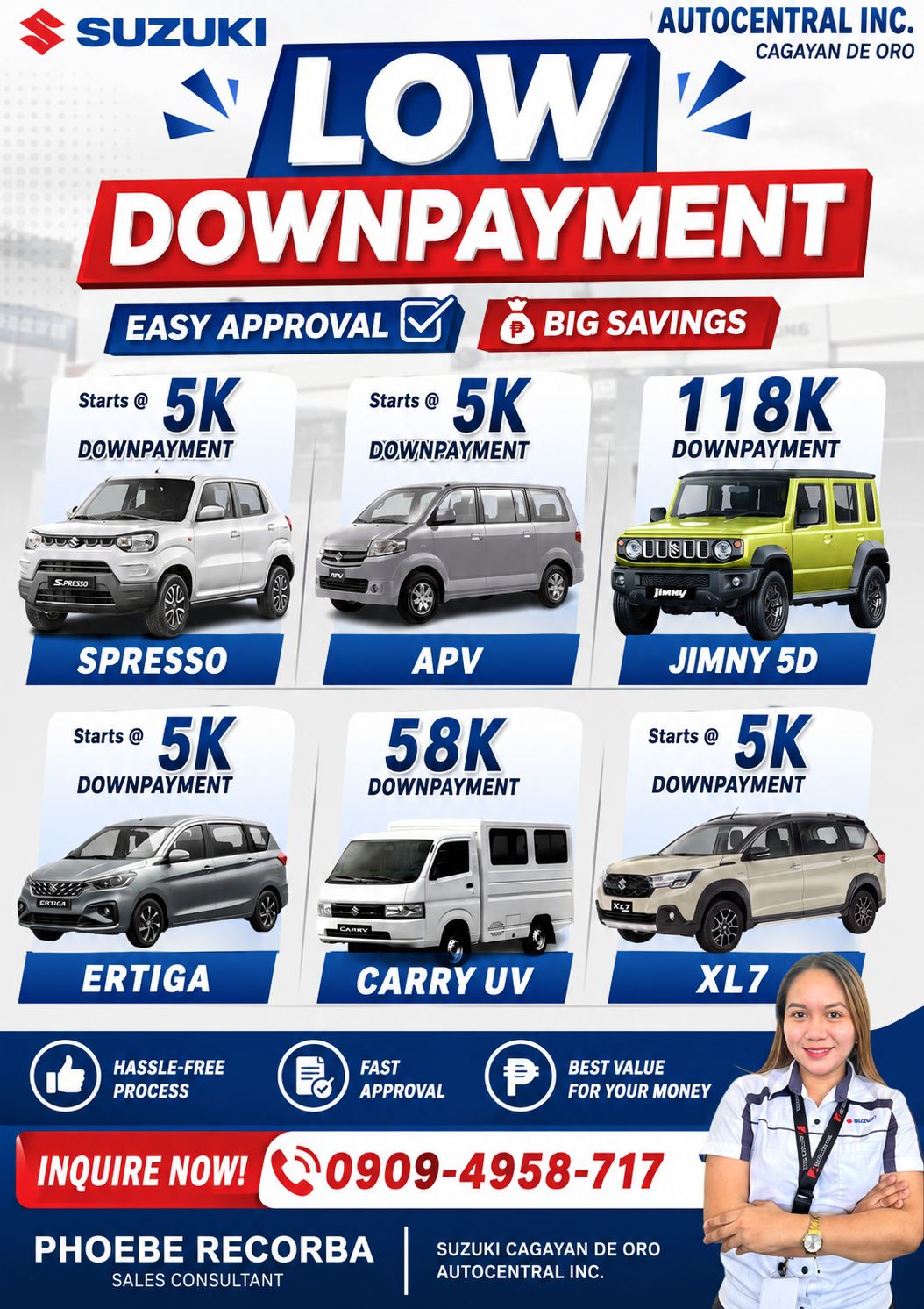 Suzuki Auto Cagayan de Oro by Phoebe Recorba Facebook ad: 𝗔𝗣𝗣𝗟𝗬 𝗔𝗣𝗣𝗥𝗢𝗩𝗘𝗗 𝗥𝗘𝗟𝗘𝗔𝗦𝗘