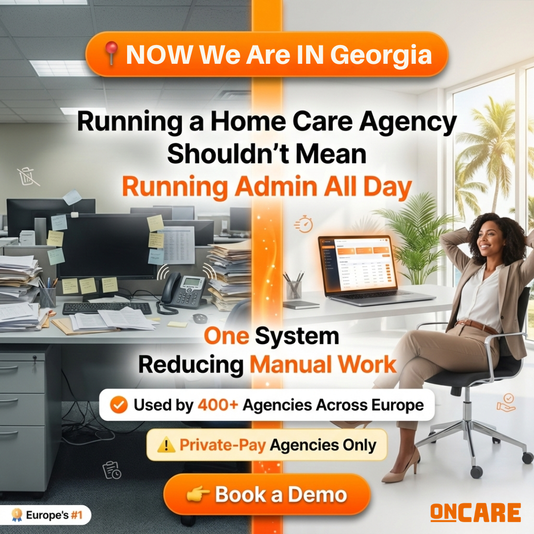 OnCare Facebook ad: Home Care Software Now Available in Georgia