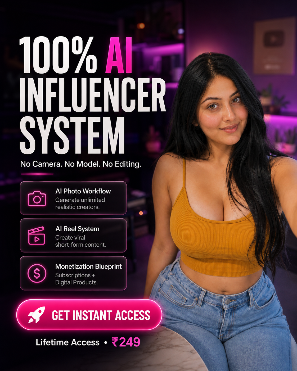 MindBrix EdTech Solution Facebook ad: Create Your Own AI Influencer