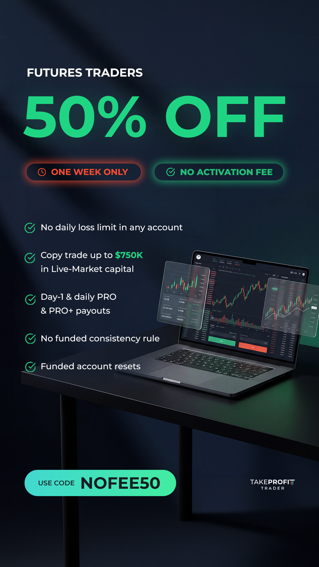 Take Profit Trader Facebook ad