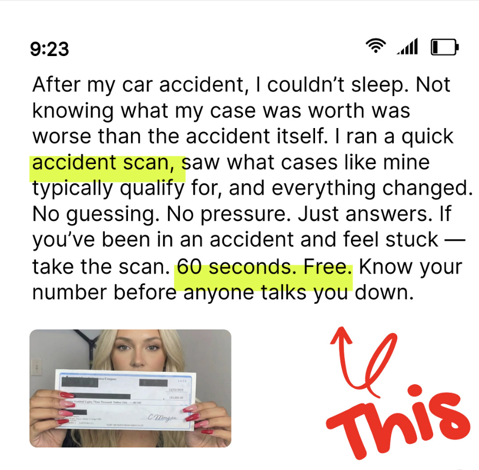 Reimburse Car Accidents Facebook ad: Check Your Case in 60 Seconds