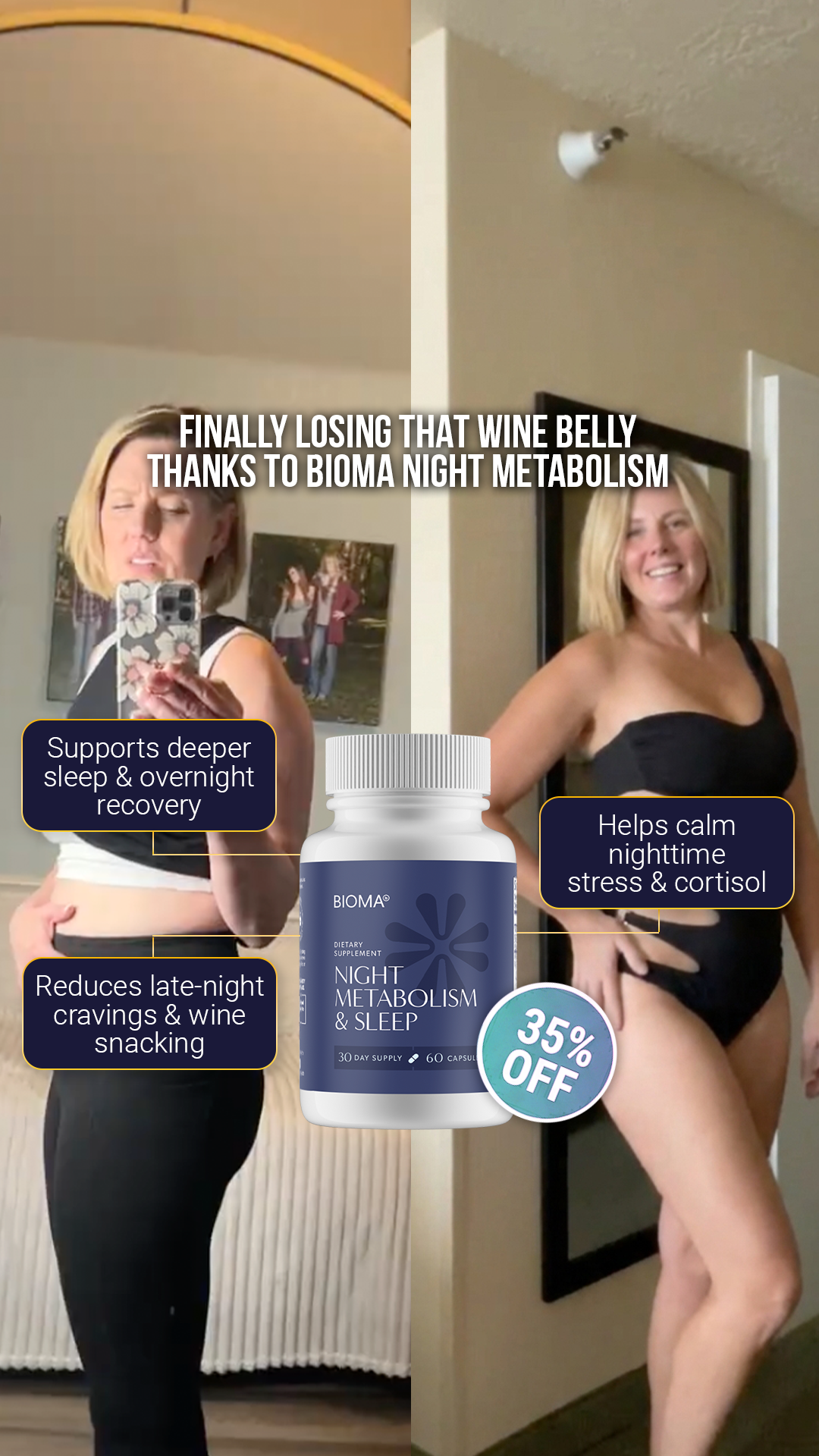 Bioma Night Metabolism Facebook ad: t’s about feeling alive again || Spring Sale: -35%