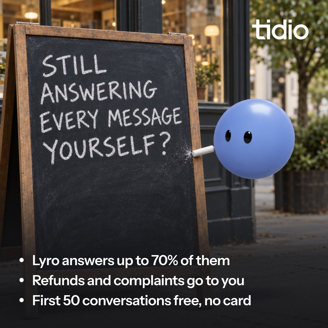 Tidio Facebook ad: Stop paying to answer the same question