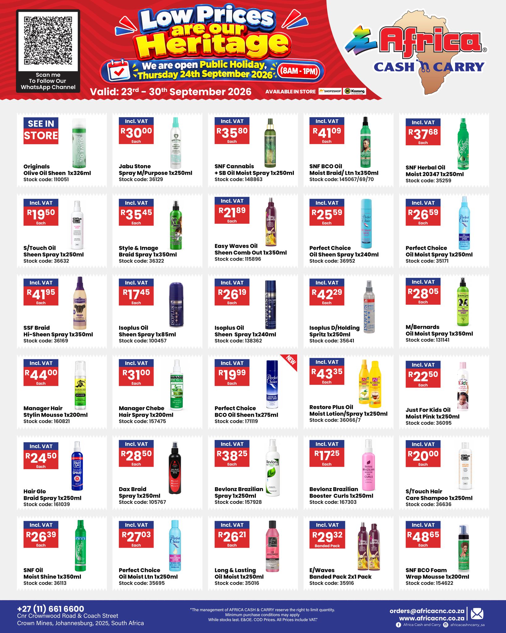 Africa Cash and Carry Facebook ad: Low Prices Are Our Heritage!