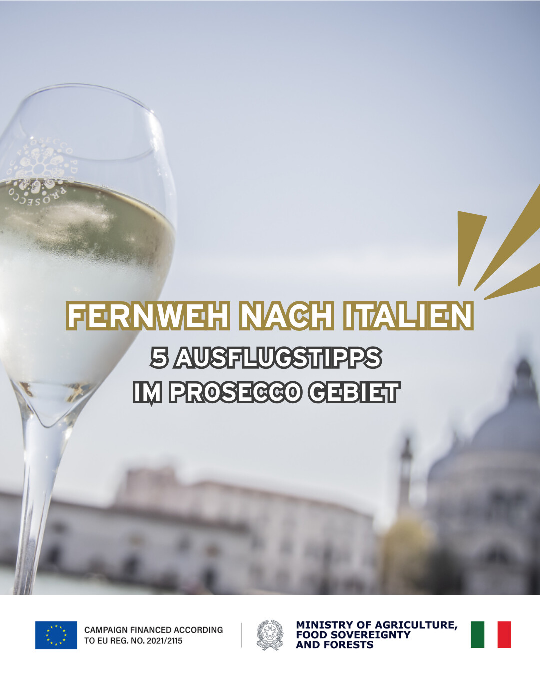 Prosecco DOC Facebook ad: Fernweh Italien, 5 Tipps für ein verlängertes Wochenende…