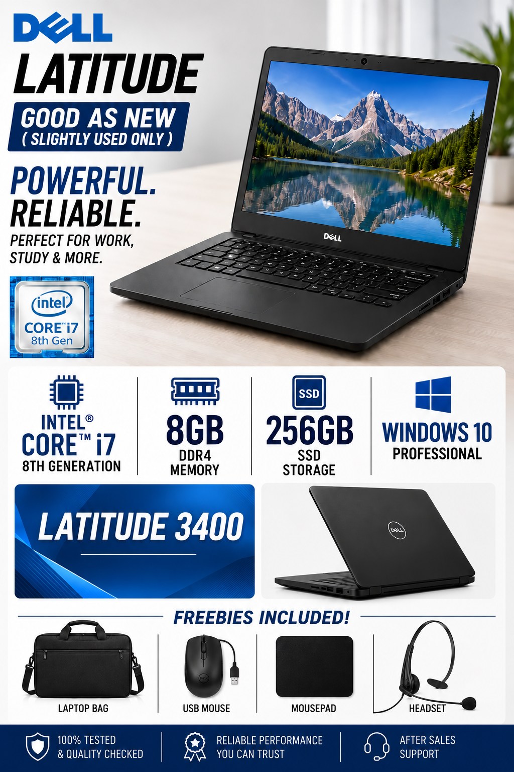 AC PC Facebook ad: **Slightly Used INTEL i7 LAPTOP FOR SALE!**