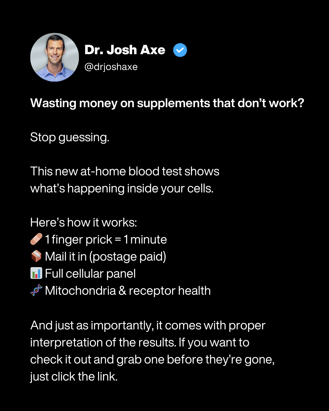 Dr. Josh Axe Facebook ad