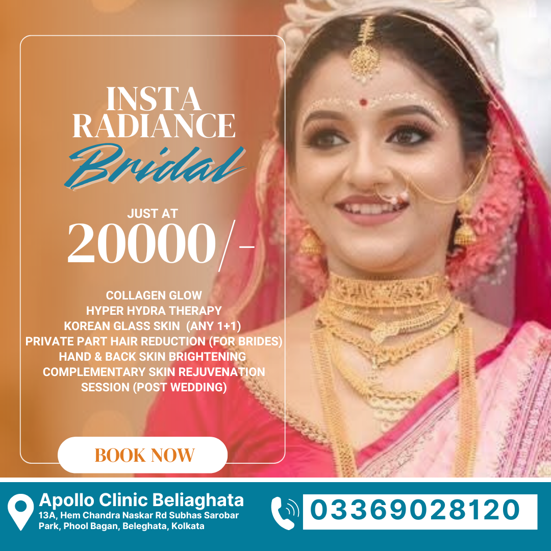 Apollo Clinic Beliaghata Facebook ad: Bridal Glow @ ₹20,000