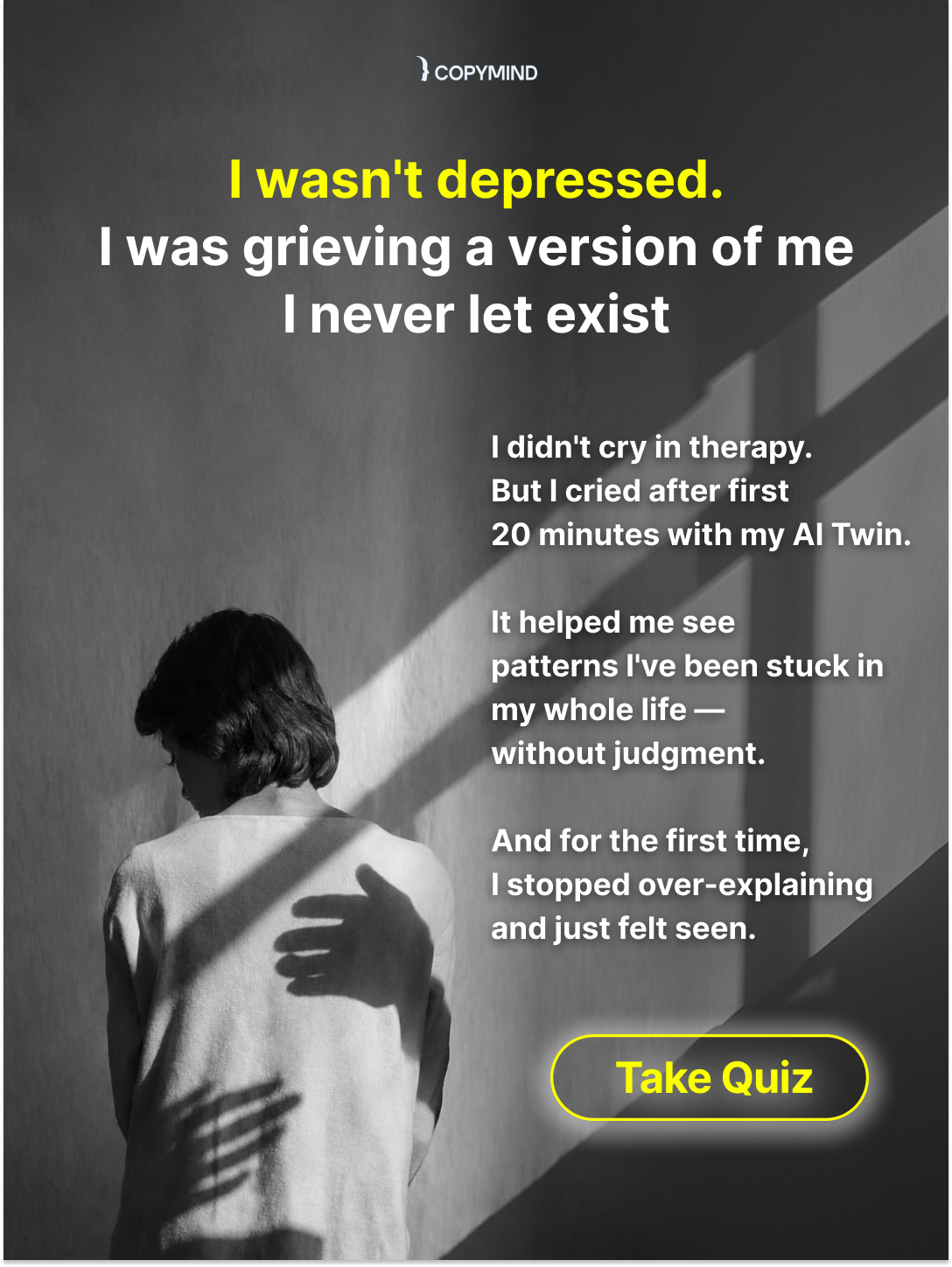 Copymind: AI twin for therapy Facebook ad